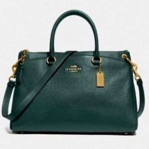 NWOT Coach MIA Satchel Deep Green Purse